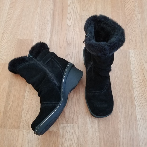 BareTraps Shoes - BareTraps Charlette Black Suede Wedge Boots Size 8